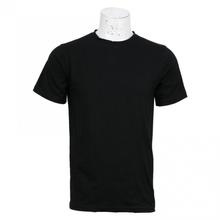 Black Round Neck Lycra T-Shirt For Men