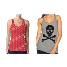 Pack Of 2 Printed Tank Tops For Women – Red/Grey