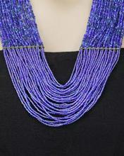 Blue Multilayered Beads Woven Pote Necklace For Women