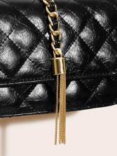 Metal Tassel Decor Quilted Chain Bag