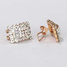 White Rhinestone Embellished Studs For Women