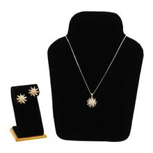 Ampersand Golden Pendant Chain Necklace Earring Jewelry Set For Women - TL01846ZY