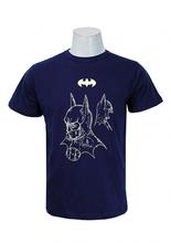 Wosa -Batman Facemask Navy Blue Print Half Sleeve Tshirt for Men