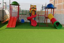 Outdoor Play Station With Double Slide, Sprial Swing, Tunnel and Dom House - 22 Ft.