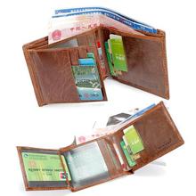 2018 100% Genuine Leather Mens Wallet Cowhide Wallets for