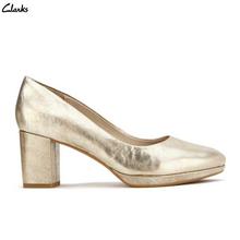 Clarks Kelda Hope Gold Metallic Heel Sandals For  Women