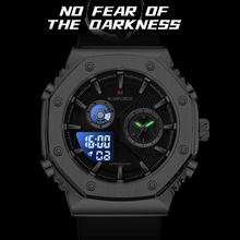 NaviForce NF9216T Men's Dynamic Dual Display Polygonal Bezel Luminous Silicone Strap Watch