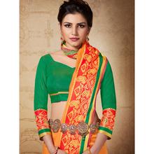 Stylee Lifestyle Orange Banarasi Silk Jacquard Saree (1749)