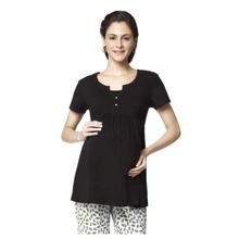 Nine Maternity Comfortable Jersey Nursing Blouse In Black 3044