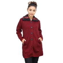 Red Dotted Long Sweater For Women (3006)