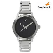 Fastrack Black Dial Metal Strap Analog Watch For Women – 6078SM04