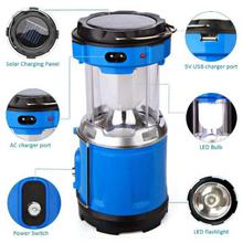 Rechargeable Camping Lantern Solar Flashlight Emergency Lantern with USB Power Bank