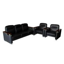 9809 Office 5 Seated Visitor Sofa Set- Black