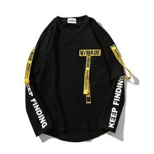 49 Hot Back Ribbon Pullover Printed Sweatshirts Men 2018 Hip