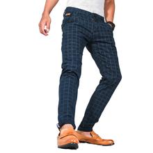 Virjeans Stretchable Cotton Check Blue Chinos Pant for Men (VJC 714) 3