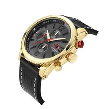 CURREN 8281 Large Dial Men's Fashion Quartz Analog PU Band Wrist Watch with Calendar, Decorative Dials