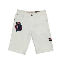 White No.10 Printed Cotton Shorts for Boys - (12124651838310)