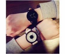 Black And White Turntable Casual Unisex Couple Watches