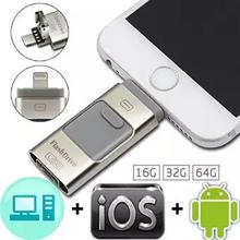 3 in Multi Functions Mobile USB iPhone Flash Drive External Storage Memory Stick (16GB)