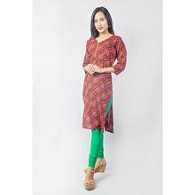 Maroon Red cotton printed kurti -BC 909