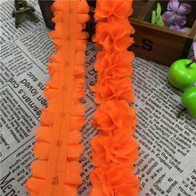 New 26 pcs 8 leaves flowers Chiffon Three-Dimensional Flowers Decoration Handmade DIY Garment Accessories Handcrafted Fabric