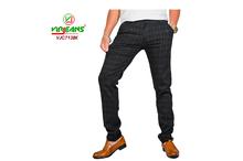 Virjeans Stretchable Cotton Check Chinos Pant for Men (VJC 713) Black