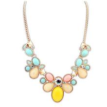 New Fashion Crystal Rhinestone Flower Bib Statement Necklace CO