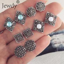 4 Pairs/Set Women Crystal Bohemian Earring Stud Earrings for Women Boucle D'oreille Jewelry Dazzling Cubic Zirconia Opal Brincos