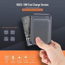 ROCK P65 Mini PD 18W Type C PD QC 3.0 Power Bank 10000mah Quick Fast Charging