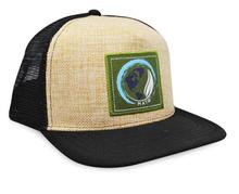 Mato Hemp Trucker Hat Flat Brim Snapback Net Mesh Baseball Cap Black