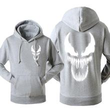 Spiderman Venom Hoodie Men Movie Night Glow Hooded