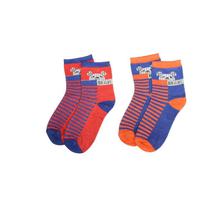 Combo Of 3 Pair Printed Socks For Kids -Red/Blue