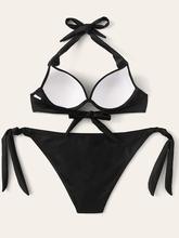 Halter Top With Tie Side Bikini Set