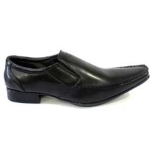 Shikhar Shoes Black Stitched Pointed Slip-On Shoes For Men - 2806