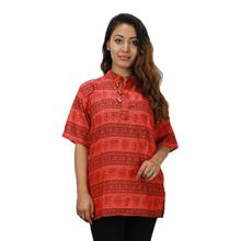 Red Om Printed Top For Women