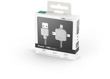 Allocacoc 3 in 1 Lightning Micro Usb Mini USB Charging & Data Sync Cable