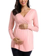 Full Sleeve Maternity Cotton Top with Nursing Option