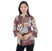 Multi Color Quarter Sleeve Designed Tunic