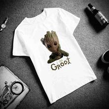 Fashion Short Sleeve T Shirt  Young Groot Avengers Hero Printed 100%