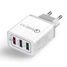 Universal 18 W USB Quick charge 3.0 5V 3A for Iphone 7 8  EU US Plug Mobile Phone Fast charger charging for Samsug s8 s9 Huawei