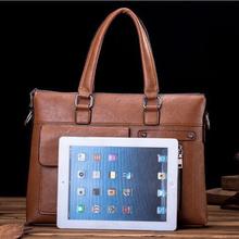 Men's JEEP Leather Business Briefcase Laptop Bag