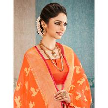 Stylee Lifestyle Orange Banarasi Silk Jacquard Saree (1753)