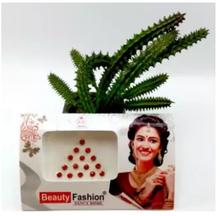 Combo Of Green/Red/Yellow Potey Mala, Green/Red Stone Studded Bangles- Flower Hair Clip With Free Bindis (4 Packets)