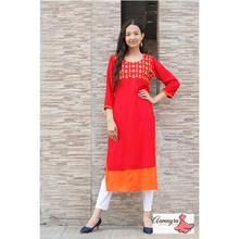 Red Double Layer Kurti For Women