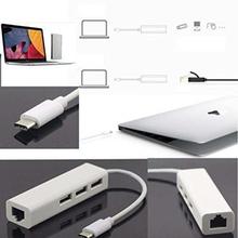 Type C To Multiple 3 Ports USB 2.0 Hub With Ethernet Network LAN