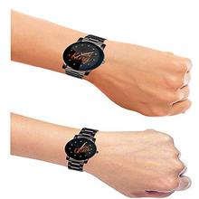 Crispy Analogue Quartz Movement Black Color Couple Combo