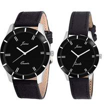 SALE- JAINX Analogue Black Dial Men's & Women's Couple Watch -Jc424