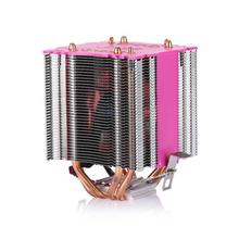 D10 Four Copper Pipe Aluminum Fin CPU Cooling Fan with LED Light - Pink