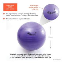 66fit Gym Ball with pump & DVD Purple 55cm