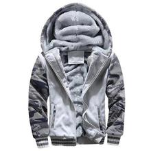 Men's Thick Fleece Lined Hooded Camouflage Jacket